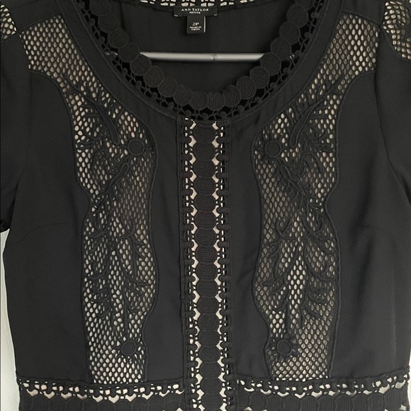Ann Taylor Black Lace Detail Blouse - Picture 4 of 5